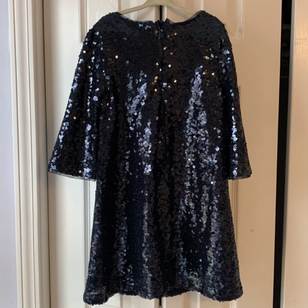 Gap Kids navy blue sequin‎ dress size L Christmas holidays formal sparkly